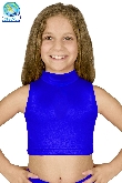 TOP LYCRA SCOLLO AMERICANO BLU DANZA BAMBINA